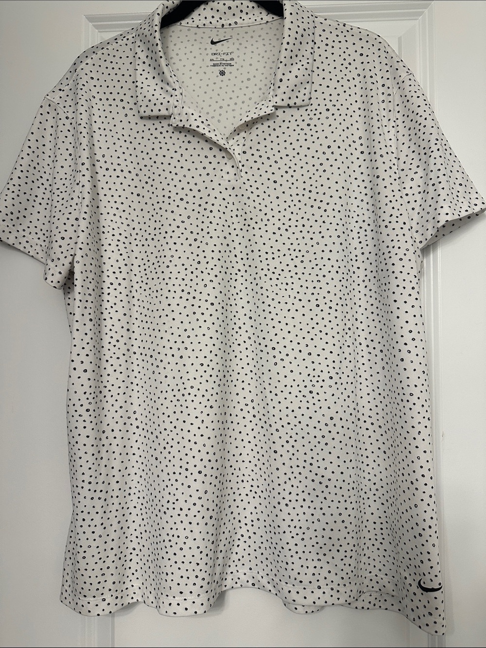 Nike Women’s White Polo with Black Dot Print